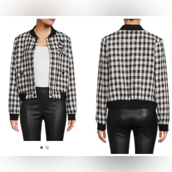 Karl Lagerfeld Jackets & Blazers - KARL LAGERFELD PARIS Plaid Logo Check Black and White Jacket Size XL